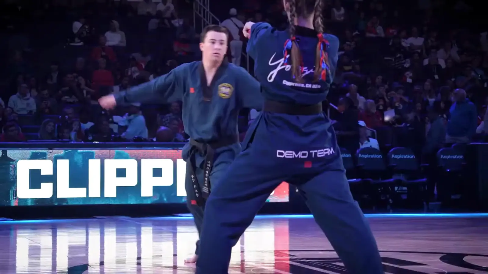 Yong-In demo team performing at Crypto.com Arena